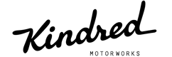 Black 'Kindred Motorworks' logo on a white background