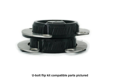 U-bolt flip kit compatible parts pictured. Base B2.7 and plate P9.