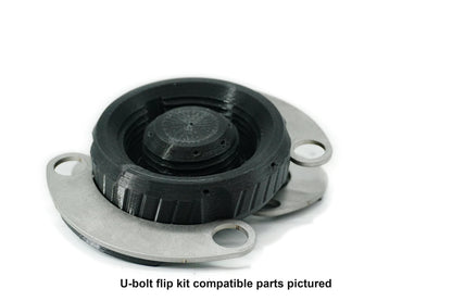 U-bolt flip kit compatible parts pictured. Base B2.7 and plate P9.